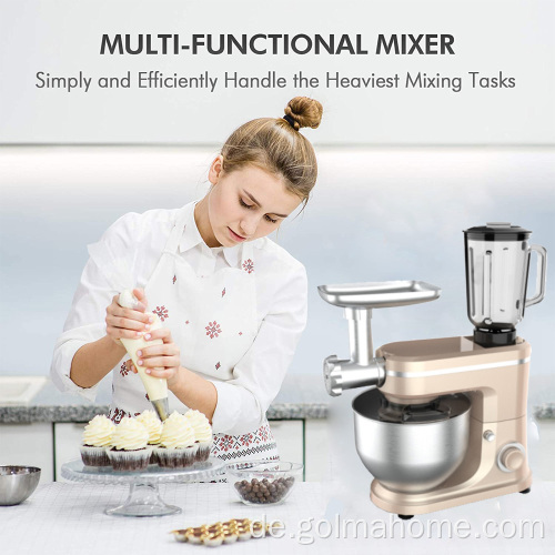 Haushalt Low Noise 6.5L Multifunktionaler 5 in 1 Stand Food Dough Cake Mixer Mit Entsafter Mixer, Fleischwolf